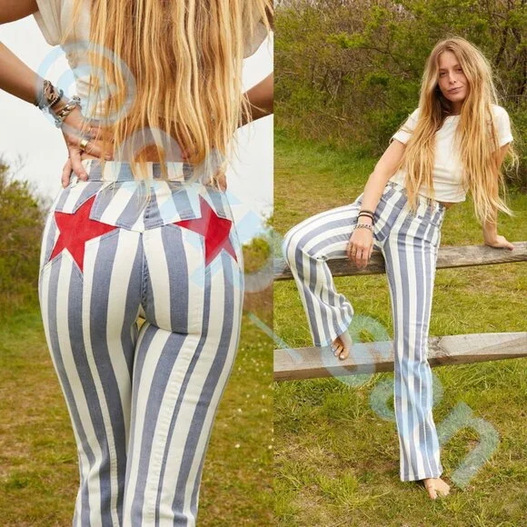 Free People Firecracker Flare Jeans Sz 31 - Picture 4 of 16